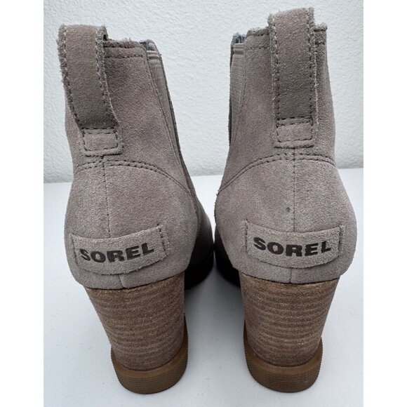 Sorel Women's Joan Uptown Wedge Chelsea Boots Taupe Suede Size 6.5 - Picture 9 of 14